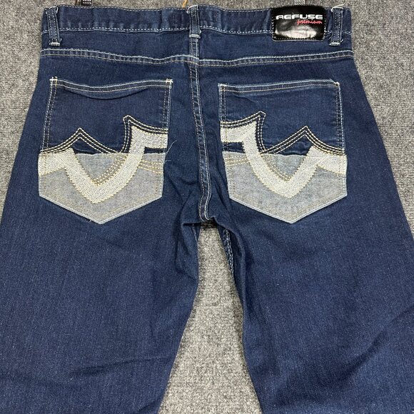 Refuse Jeans Mens 36 Cotton Medium Wash Embroidered Pockets Straight Leg Y2K - Picture 8 of 9